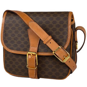 Celine Macadam shoulder bag canvas brown
